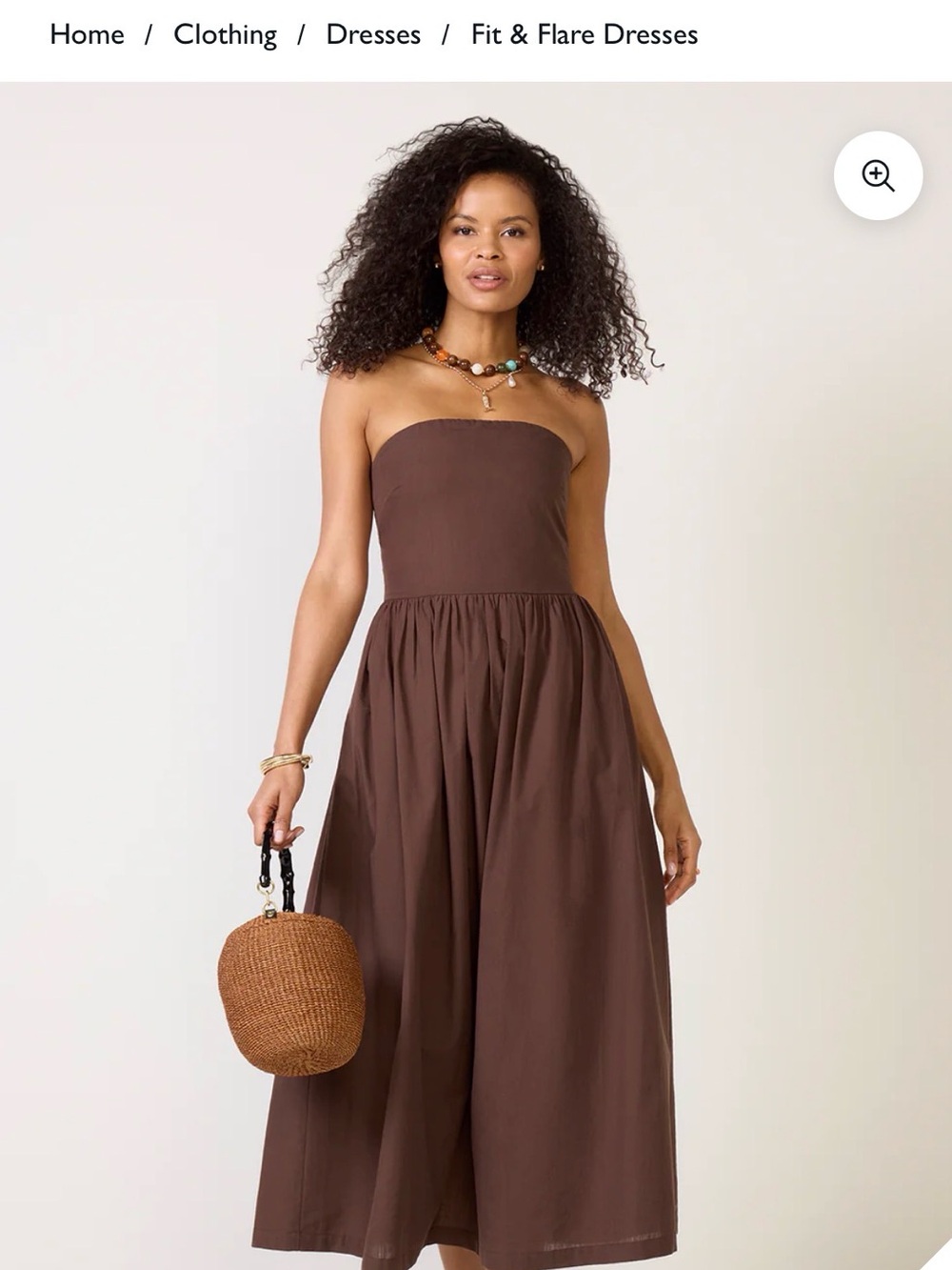 Evereve Strapless Brown Fit & Flare Midi Dress
New with tags
